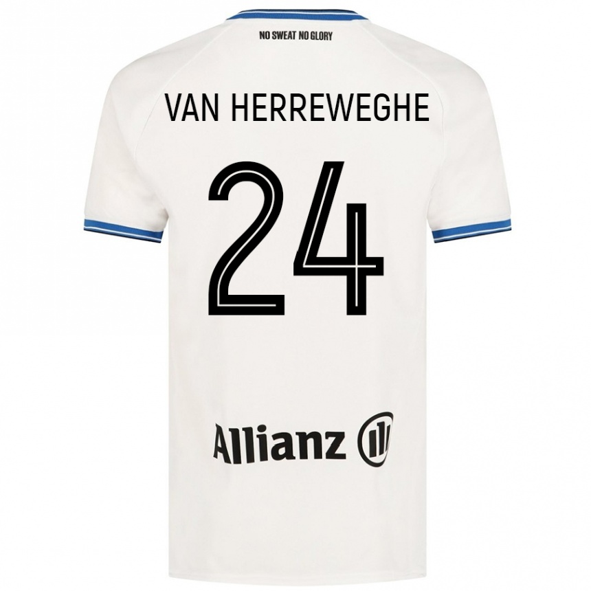 メンズフットボールFebe Van Herreweghe#24白アウェイシャツ2024/25ジャージーユニフォーム