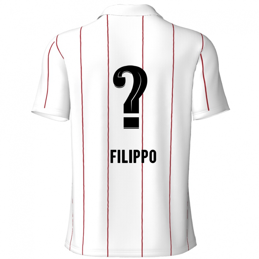 メンズフットボールNiels Filippo#0白 黒アウェイシャツ2024/25ジャージーユニフォーム