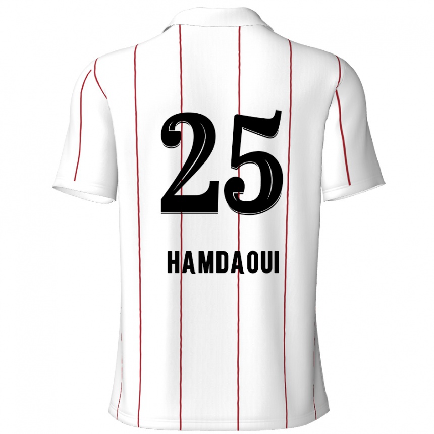 メンズフットボールYoussef Hamdaoui#25白 黒アウェイシャツ2024/25ジャージーユニフォーム