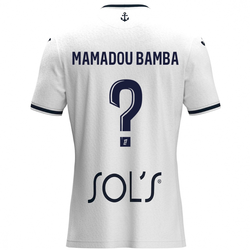 メンズフットボールBen Mamadou Bamba#0白 ダークブルーアウェイシャツ2024/25ジャージーユニフォーム