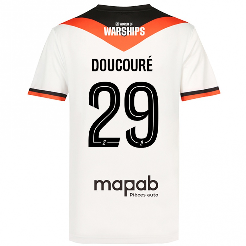 メンズフットボールSiriné Doucouré#29白アウェイシャツ2024/25ジャージーユニフォーム