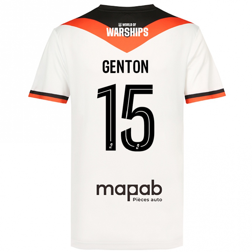 メンズフットボールEnzo Genton#15白アウェイシャツ2024/25ジャージーユニフォーム