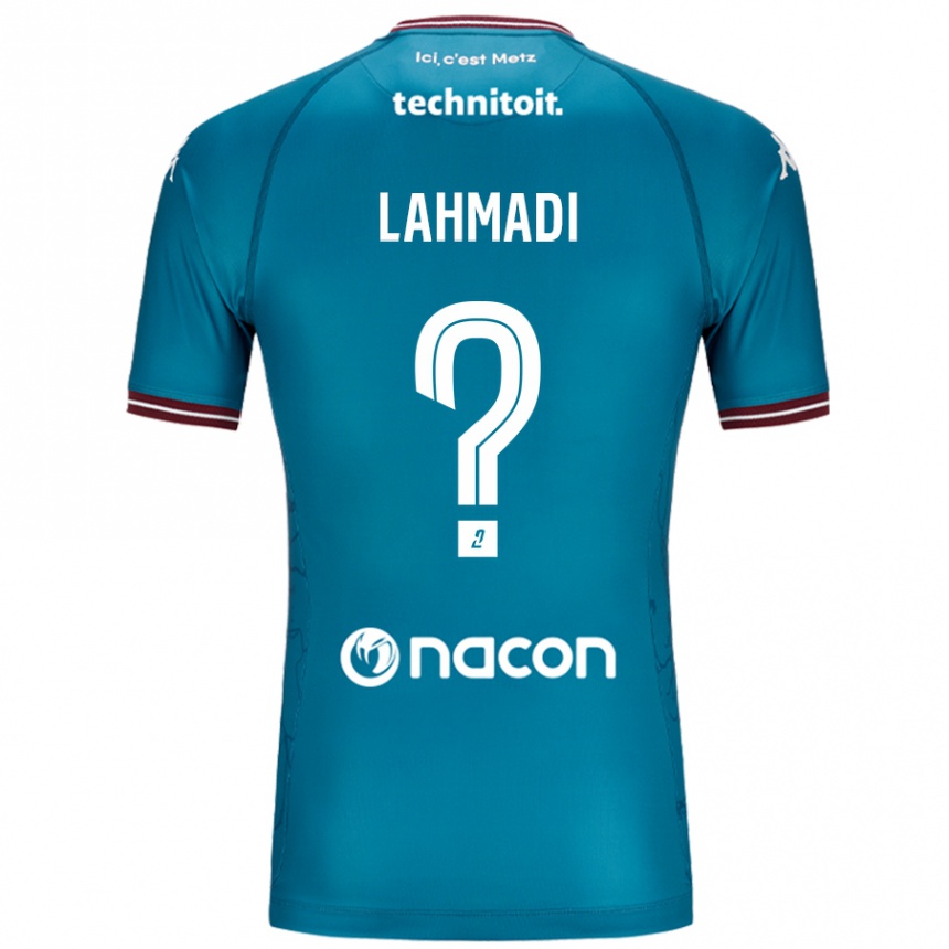 メンズフットボールMehdi Lahmadi#0ペトロールブルーアウェイシャツ2024/25ジャージーユニフォーム