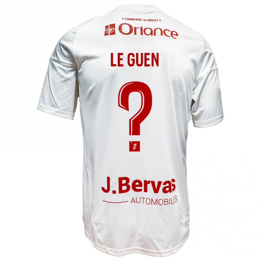 メンズフットボールRaphaël Le Guen#0白 赤アウェイシャツ2024/25ジャージーユニフォーム