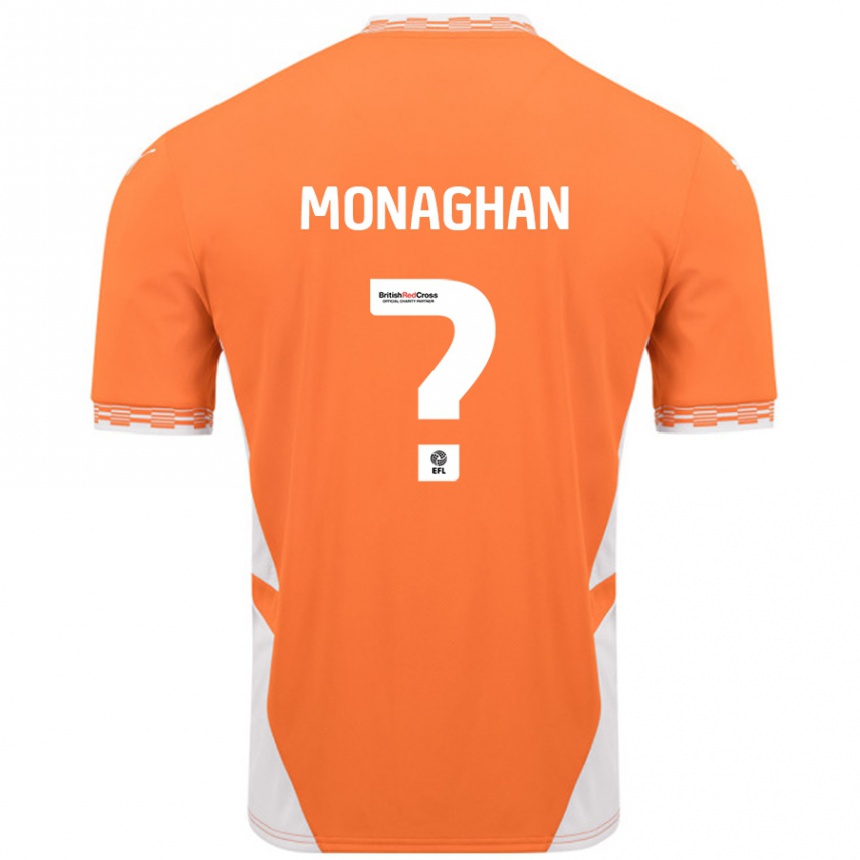 レディースフットボールKayleigh Monaghan#0オレンジ ホワイトホームシャツ2024/25ジャージーユニフォーム