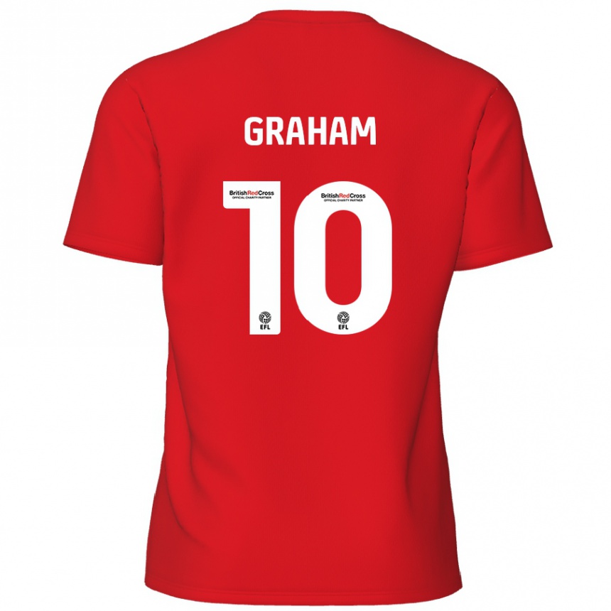 レディースフットボールJordan Graham#10赤ホームシャツ2024/25ジャージーユニフォーム