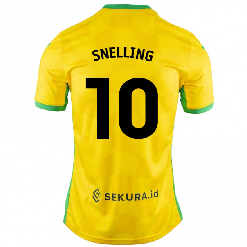 レディースフットボールNatasha Snelling#10黄緑ホームシャツ2024/25ジャージーユニフォーム