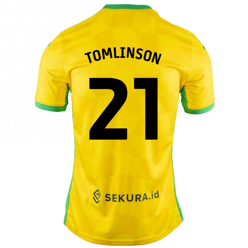 レディースフットボールLauren Tomlinson#21黄緑ホームシャツ2024/25ジャージーユニフォーム