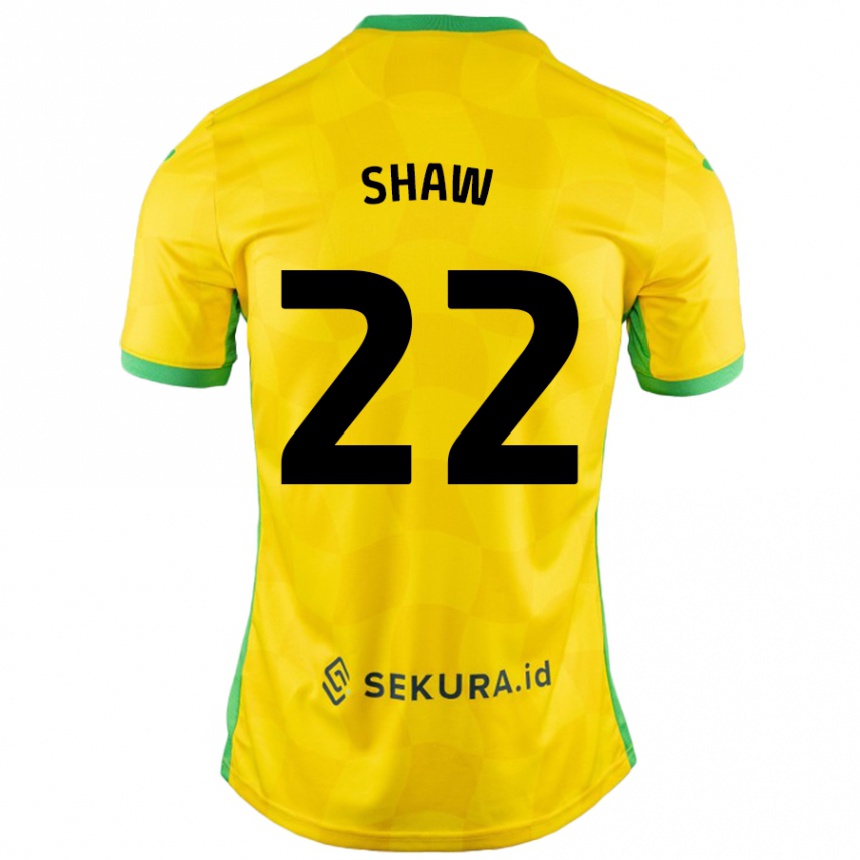 レディースフットボールShannon Shaw#22黄緑ホームシャツ2024/25ジャージーユニフォーム