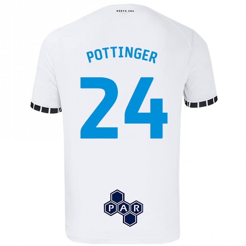 レディースフットボールKaya Pottinger#24白ホームシャツ2024/25ジャージーユニフォーム