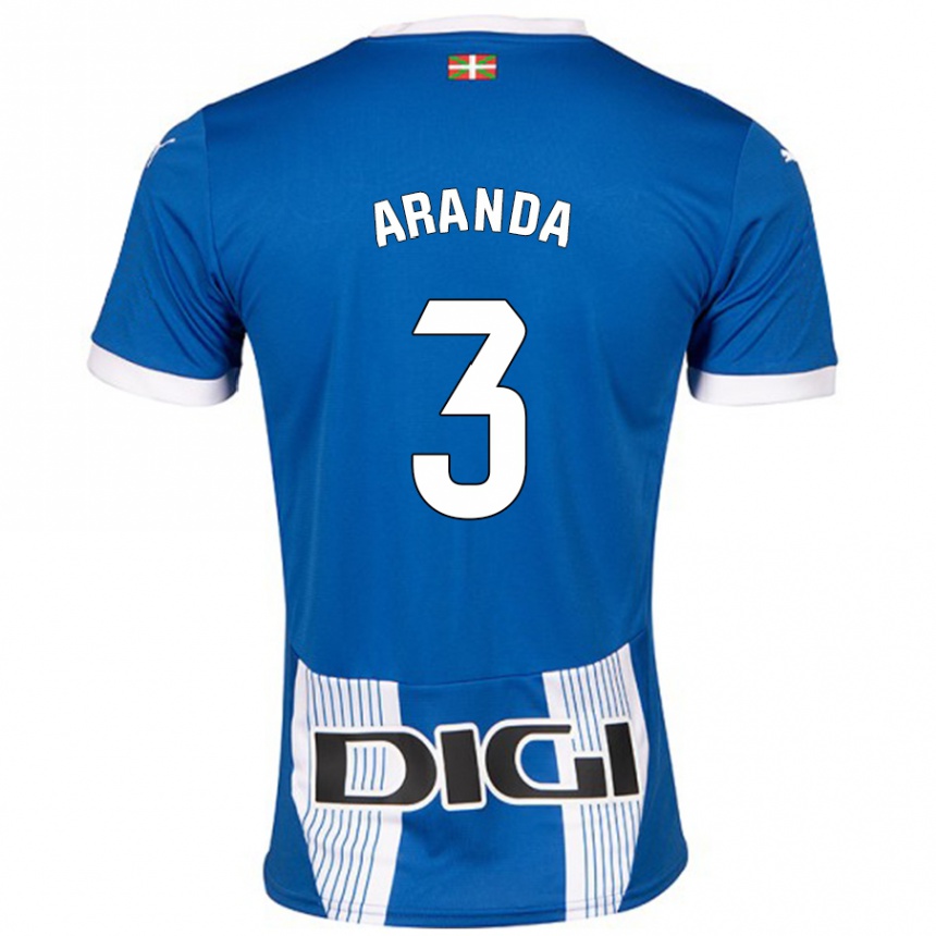 レディースフットボールMiguel Aranda#3青ホームシャツ2024/25ジャージーユニフォーム