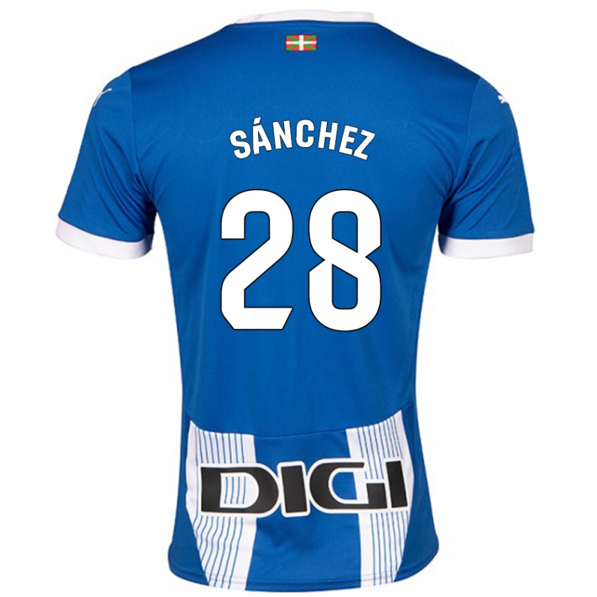 レディースフットボールAnder Sánchez#28青ホームシャツ2024/25ジャージーユニフォーム