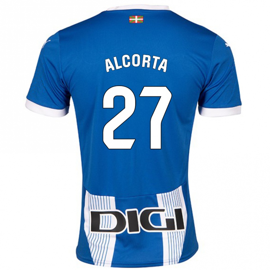 レディースフットボールAlaitz Alcorta#27青ホームシャツ2024/25ジャージーユニフォーム