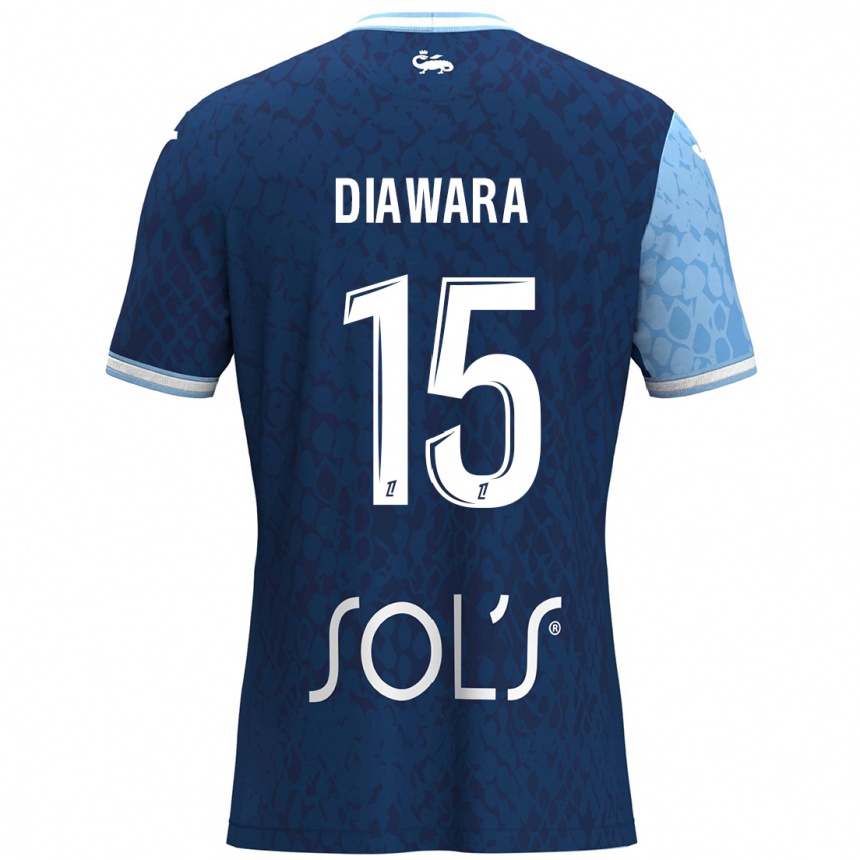 レディースフットボールKandet Diawara#15スカイブルー ダークブルーホームシャツ2024/25ジャージーユニフォーム