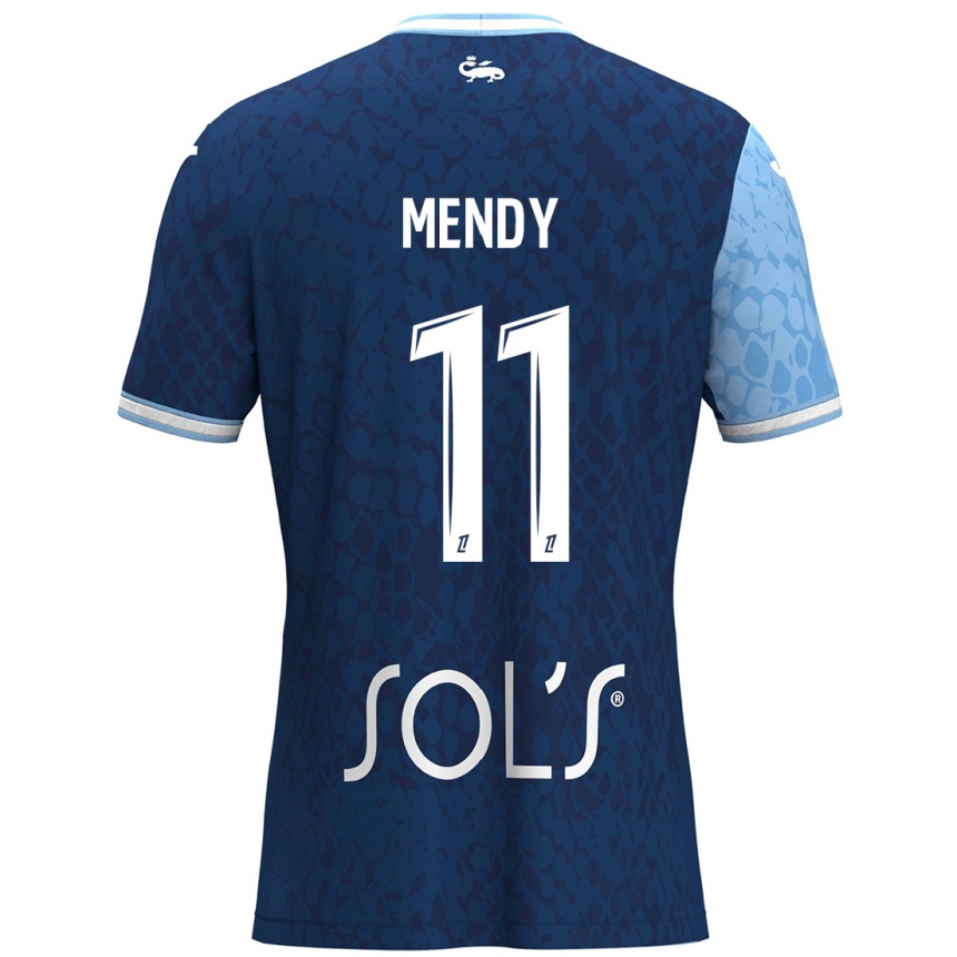 レディースフットボールMélinda Mendy#11スカイブルー ダークブルーホームシャツ2024/25ジャージーユニフォーム