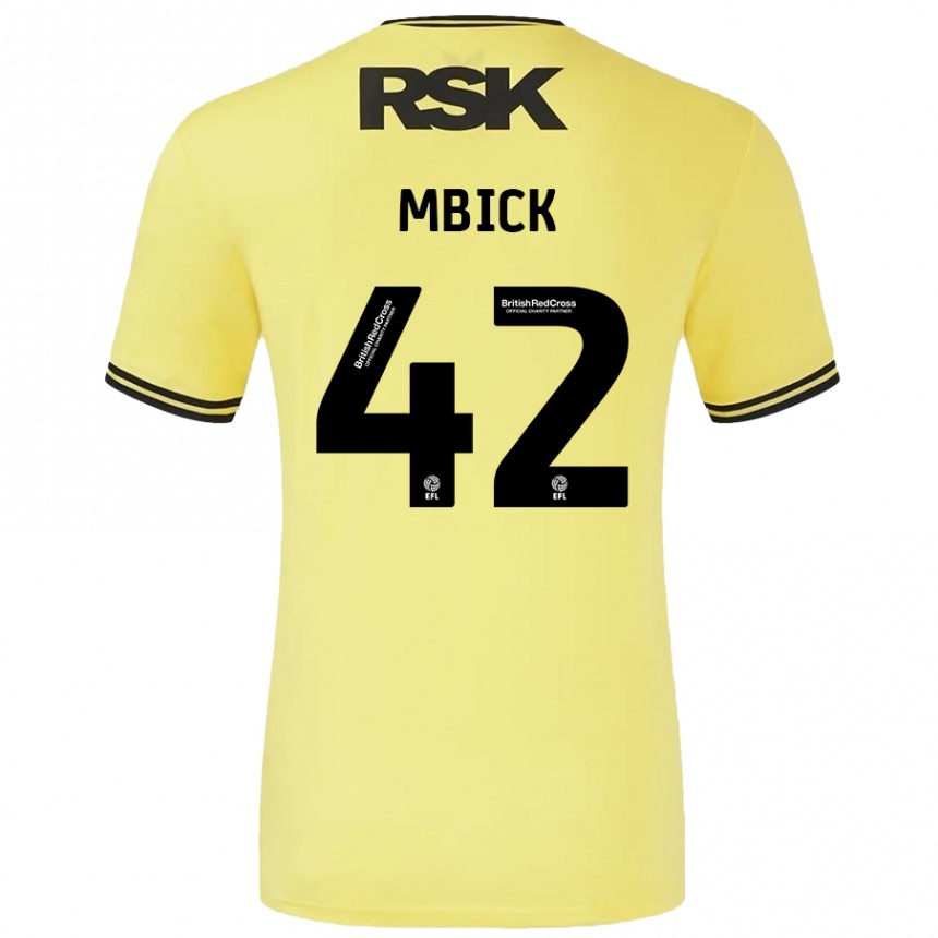 レディースフットボールMicah Mbick#42黄 黒アウェイシャツ2024/25ジャージーユニフォーム