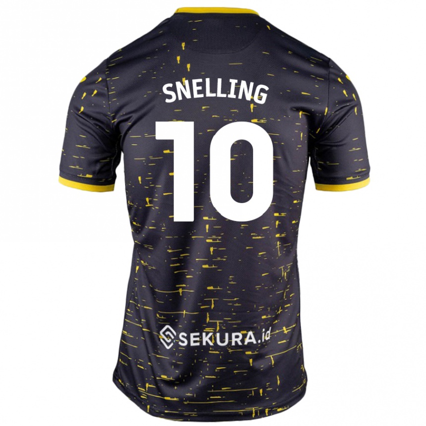 レディースフットボールNatasha Snelling#10黒 黄アウェイシャツ2024/25ジャージーユニフォーム