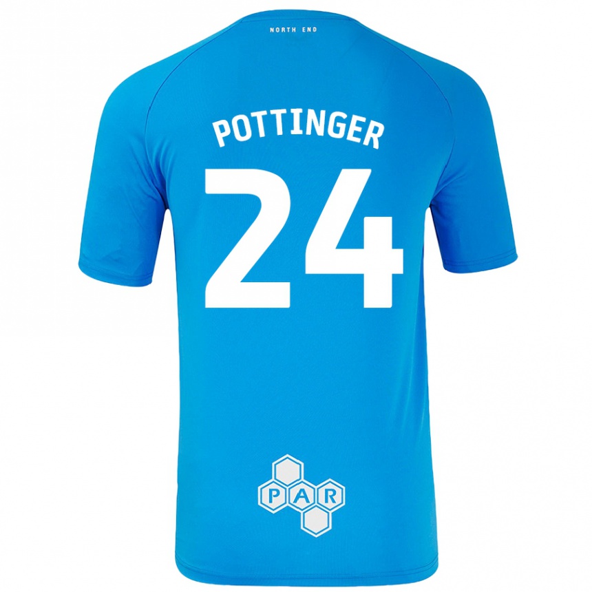 レディースフットボールKaya Pottinger#24スカイブルーアウェイシャツ2024/25ジャージーユニフォーム