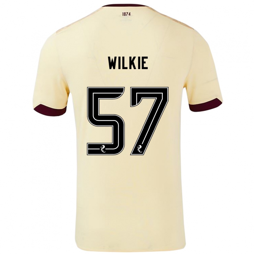 レディースフットボールCoupar Wilkie#57クリームバーガンディアウェイシャツ2024/25ジャージーユニフォーム