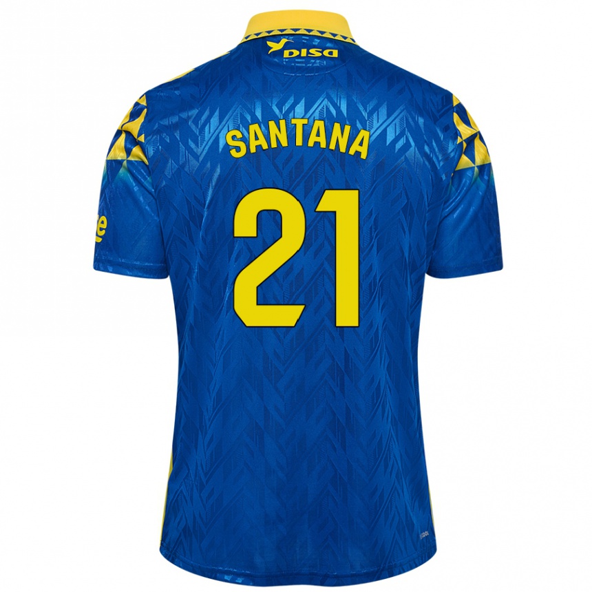 レディースフットボールYadam Santana#21青 黄アウェイシャツ2024/25ジャージーユニフォーム