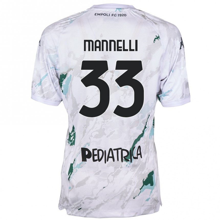 レディースフットボールMatteo Mannelli#33グレーアウェイシャツ2024/25ジャージーユニフォーム