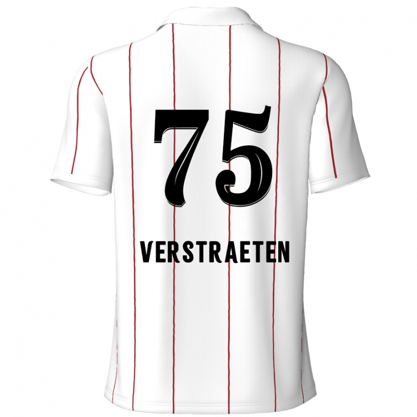 レディースフットボールAndreas Verstraeten#75白 黒アウェイシャツ2024/25ジャージーユニフォーム