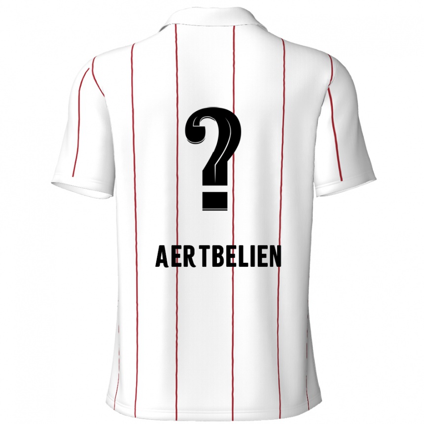 レディースフットボールLukas Aertbeliën#0白 黒アウェイシャツ2024/25ジャージーユニフォーム