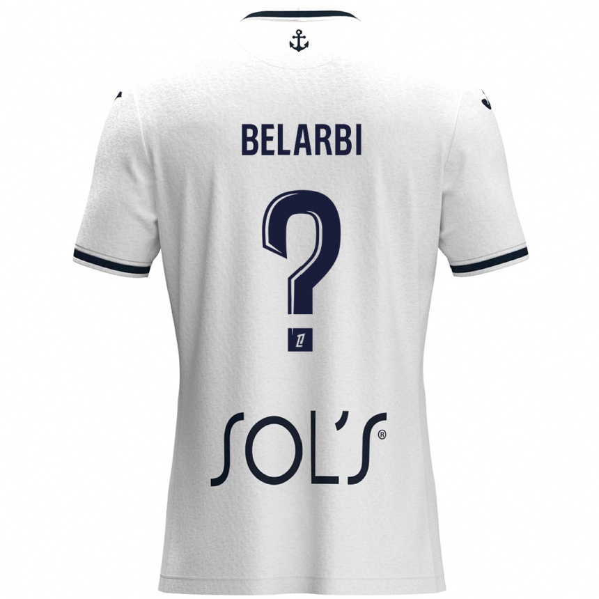 レディースフットボールSohaib Belarbi#0白 ダークブルーアウェイシャツ2024/25ジャージーユニフォーム