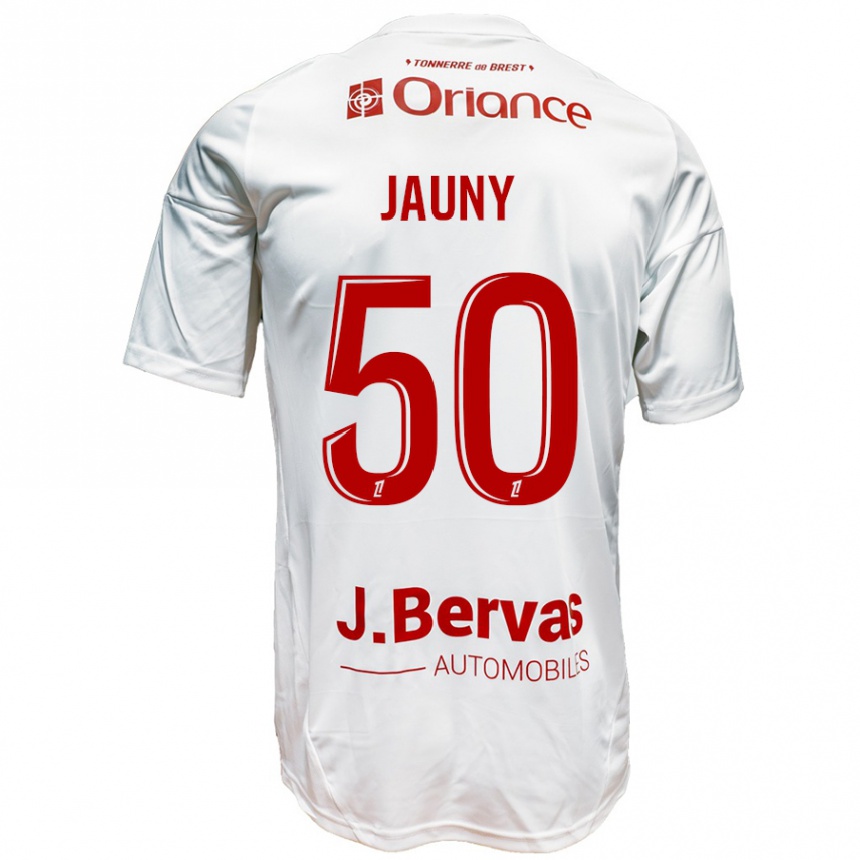 レディースフットボールNoah Jauny#50白 赤アウェイシャツ2024/25ジャージーユニフォーム